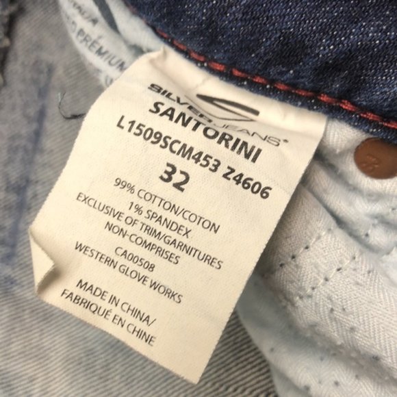 VINTAGE SILVER SANTORINI CROP JEANS 32x27 🦋 - Picture 8 of 13